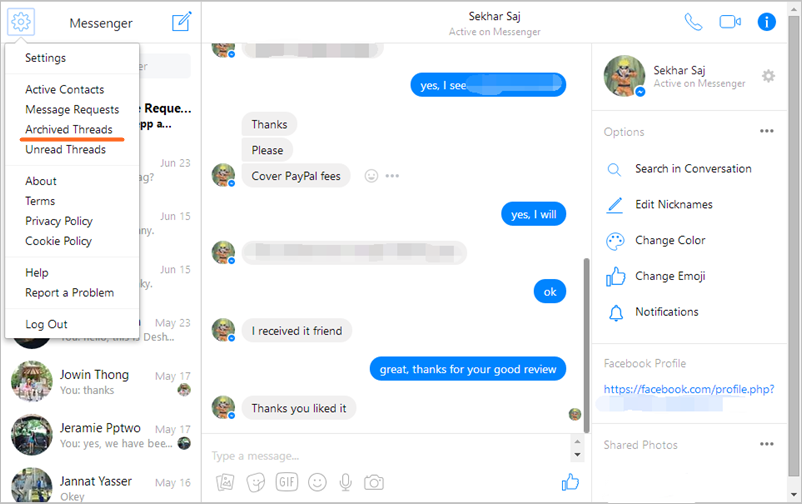 How to see deleted message messenger