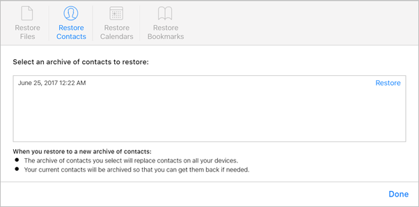 iCloud Advanced Restore Contacts