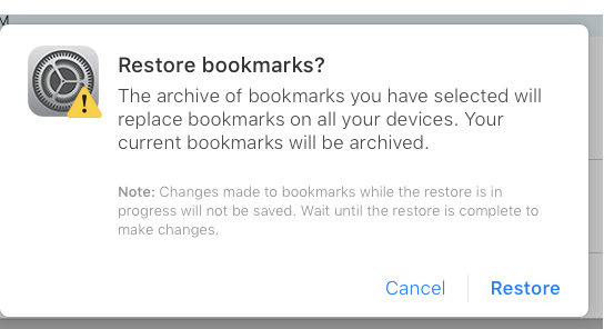 Restore Bookmarks from iCloud