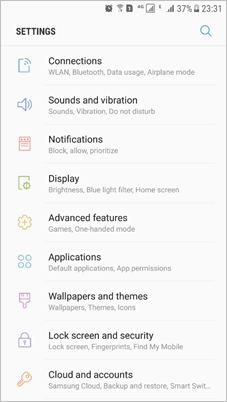 Android Settings Menu