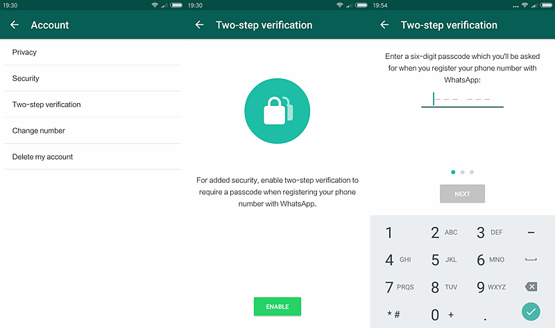 WhatsApp Two Step Verification