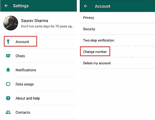 WhatsApp Change Phone Nubmer 3