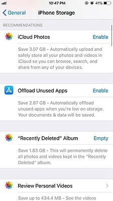 iPhone Free Up Storage 1