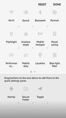 Samsung Quick Setting Panel 3